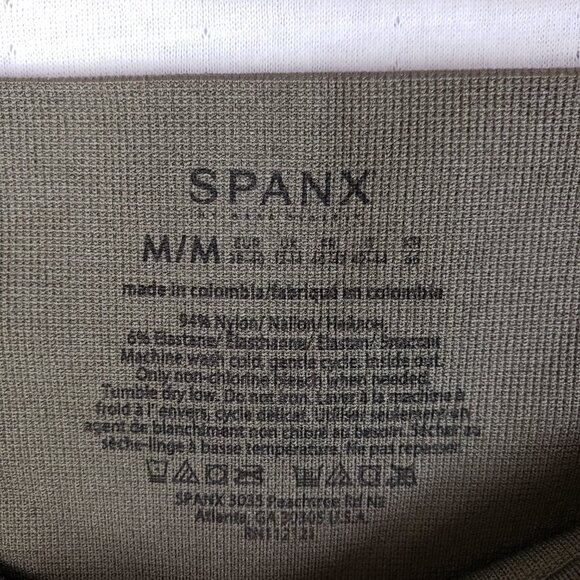 SPANX Look at Me Now Seamless Cropped Leggings Olive Green High Waisted size M - Picture 5 of 11